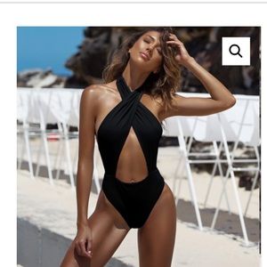 Alessia one piece in black bathing suit